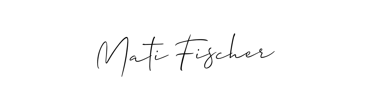 Make a short Mati Fischer signature style. Manage your documents anywhere anytime using Allison_Script. Create and add eSignatures, submit forms, share and send files easily. Mati Fischer signature style 2 images and pictures png