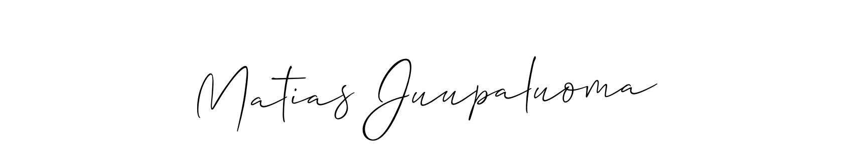 How to make Matias Juupaluoma name signature. Use Allison_Script style for creating short signs online. This is the latest handwritten sign. Matias Juupaluoma signature style 2 images and pictures png