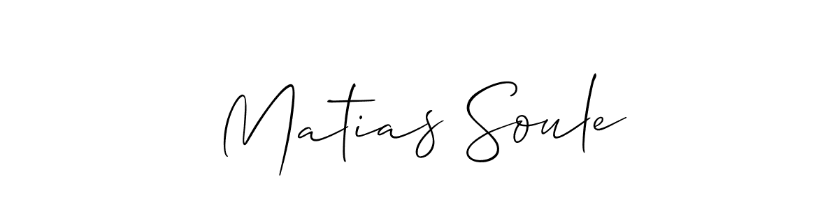 Make a beautiful signature design for name Matias Soule. With this signature (Allison_Script) style, you can create a handwritten signature for free. Matias Soule signature style 2 images and pictures png
