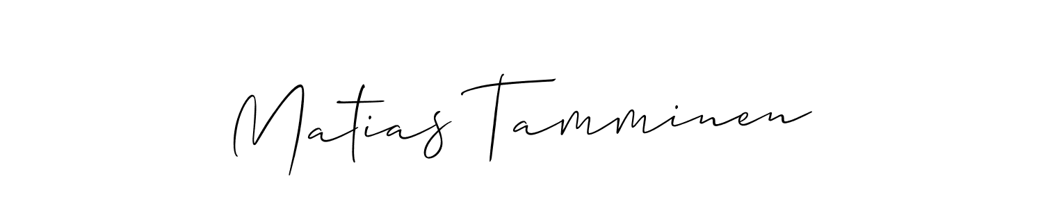 Also we have Matias Tamminen name is the best signature style. Create professional handwritten signature collection using Allison_Script autograph style. Matias Tamminen signature style 2 images and pictures png