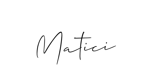 Use a signature maker to create a handwritten signature online. With this signature software, you can design (Allison_Script) your own signature for name Matici. Matici signature style 2 images and pictures png