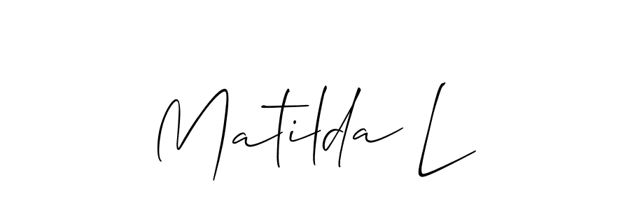 Check out images of Autograph of Matilda L name. Actor Matilda L Signature Style. Allison_Script is a professional sign style online. Matilda L signature style 2 images and pictures png