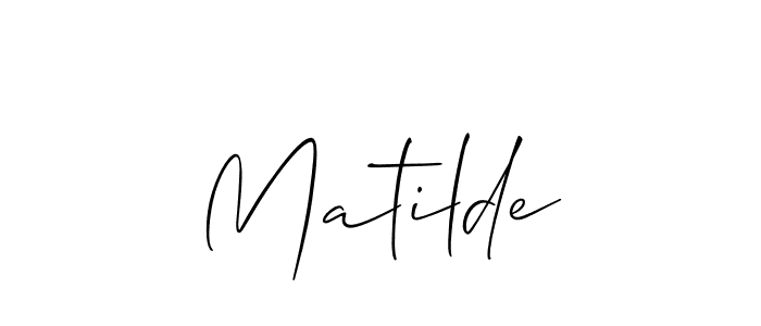 Use a signature maker to create a handwritten signature online. With this signature software, you can design (Allison_Script) your own signature for name Matilde. Matilde signature style 2 images and pictures png