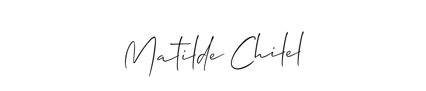 Design your own signature with our free online signature maker. With this signature software, you can create a handwritten (Allison_Script) signature for name Matilde Chilel. Matilde Chilel signature style 2 images and pictures png