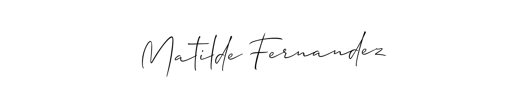 How to make Matilde Fernandez name signature. Use Allison_Script style for creating short signs online. This is the latest handwritten sign. Matilde Fernandez signature style 2 images and pictures png