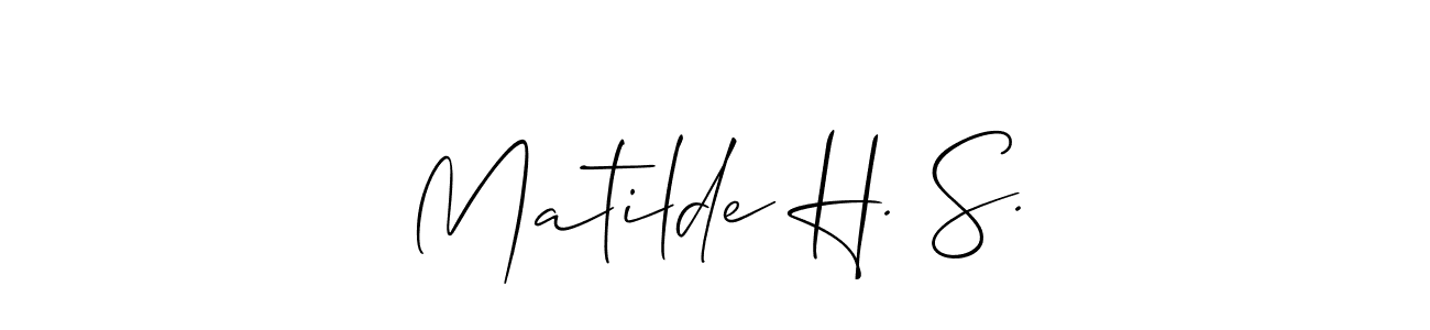 Make a beautiful signature design for name Matilde H. S.. With this signature (Allison_Script) style, you can create a handwritten signature for free. Matilde H. S. signature style 2 images and pictures png