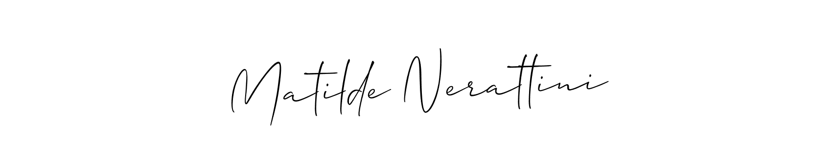 Matilde Nerattini stylish signature style. Best Handwritten Sign (Allison_Script) for my name. Handwritten Signature Collection Ideas for my name Matilde Nerattini. Matilde Nerattini signature style 2 images and pictures png