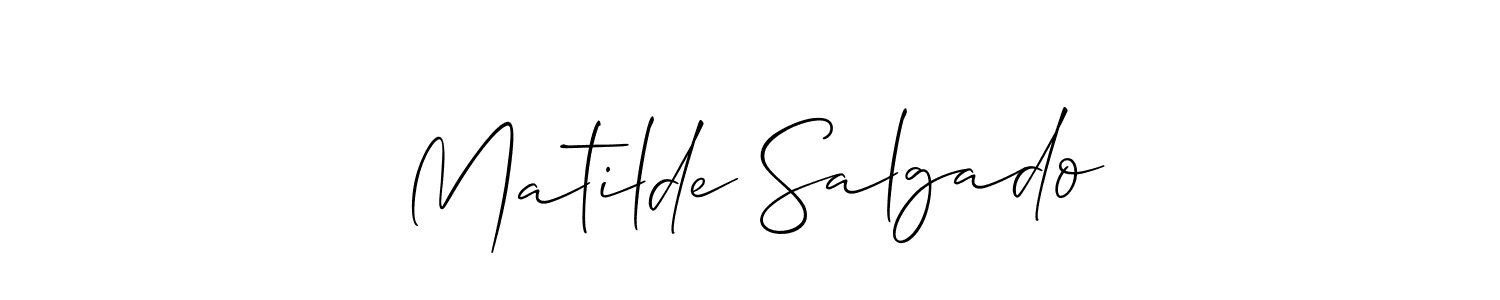 Make a short Matilde Salgado signature style. Manage your documents anywhere anytime using Allison_Script. Create and add eSignatures, submit forms, share and send files easily. Matilde Salgado signature style 2 images and pictures png