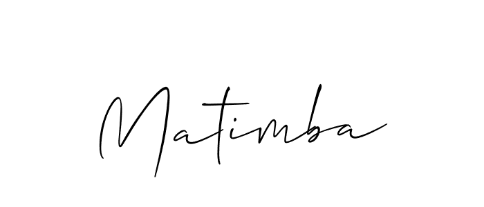 Use a signature maker to create a handwritten signature online. With this signature software, you can design (Allison_Script) your own signature for name Matimba. Matimba signature style 2 images and pictures png