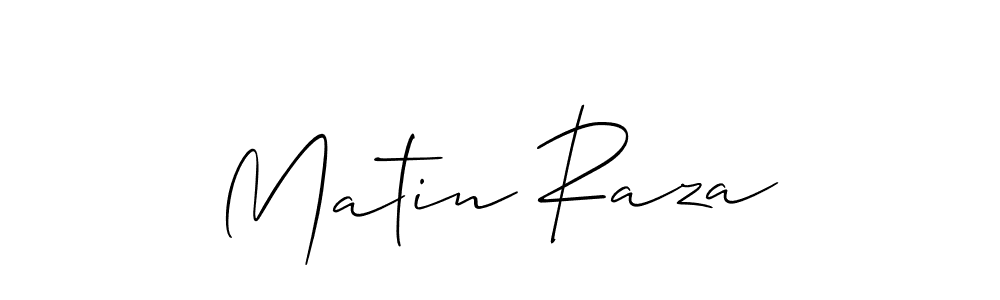 The best way (Allison_Script) to make a short signature is to pick only two or three words in your name. The name Matin Raza include a total of six letters. For converting this name. Matin Raza signature style 2 images and pictures png