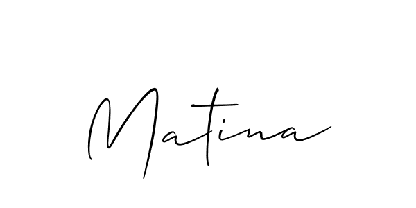 Create a beautiful signature design for name Matina. With this signature (Allison_Script) fonts, you can make a handwritten signature for free. Matina signature style 2 images and pictures png