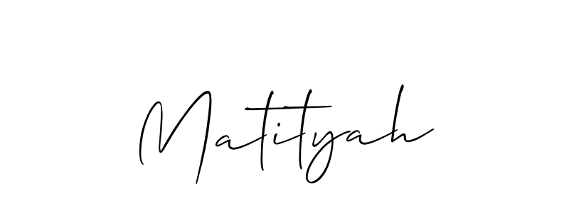 Design your own signature with our free online signature maker. With this signature software, you can create a handwritten (Allison_Script) signature for name Matityah. Matityah signature style 2 images and pictures png