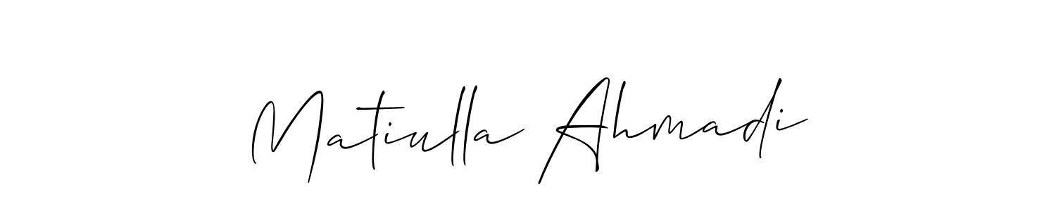 How to make Matiulla Ahmadi signature? Allison_Script is a professional autograph style. Create handwritten signature for Matiulla Ahmadi name. Matiulla Ahmadi signature style 2 images and pictures png
