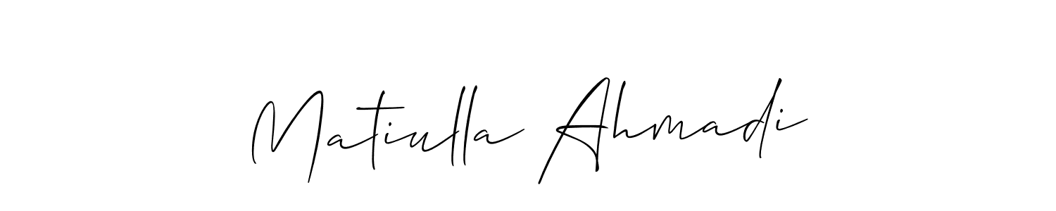 Also we have Matiulla Ahmadi name is the best signature style. Create professional handwritten signature collection using Allison_Script autograph style. Matiulla Ahmadi signature style 2 images and pictures png