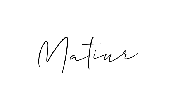 Make a short Matiur signature style. Manage your documents anywhere anytime using Allison_Script. Create and add eSignatures, submit forms, share and send files easily. Matiur signature style 2 images and pictures png