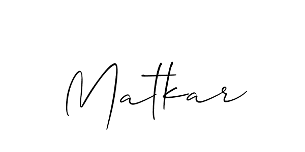 Design your own signature with our free online signature maker. With this signature software, you can create a handwritten (Allison_Script) signature for name Matkar. Matkar signature style 2 images and pictures png