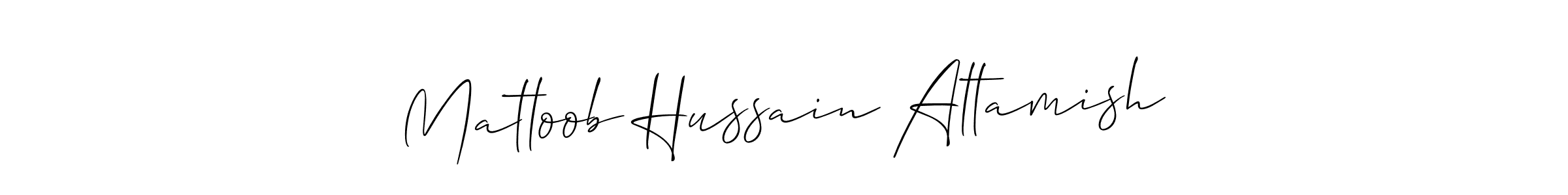 Create a beautiful signature design for name Matloob Hussain Altamish. With this signature (Allison_Script) fonts, you can make a handwritten signature for free. Matloob Hussain Altamish signature style 2 images and pictures png