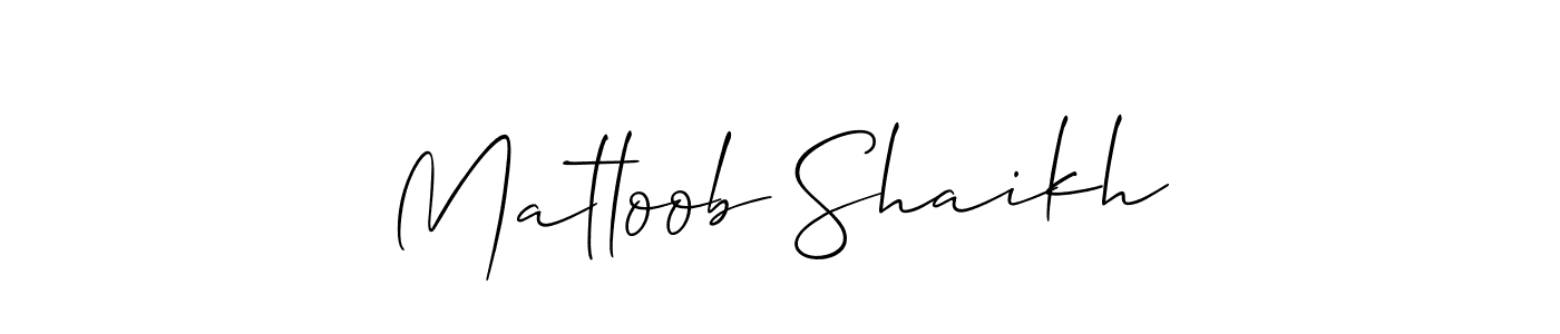 Design your own signature with our free online signature maker. With this signature software, you can create a handwritten (Allison_Script) signature for name Matloob Shaikh. Matloob Shaikh signature style 2 images and pictures png
