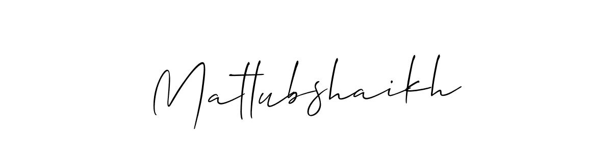 You should practise on your own different ways (Allison_Script) to write your name (Matlubshaikh) in signature. don't let someone else do it for you. Matlubshaikh signature style 2 images and pictures png