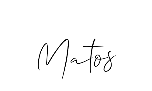 Design your own signature with our free online signature maker. With this signature software, you can create a handwritten (Allison_Script) signature for name Matos. Matos signature style 2 images and pictures png