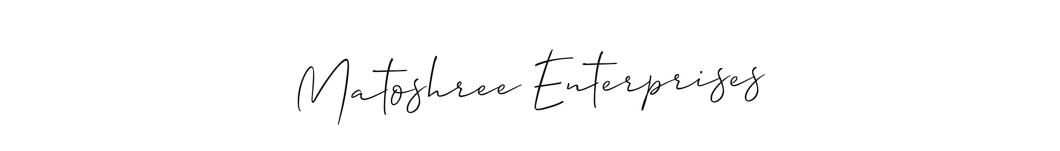 It looks lik you need a new signature style for name Matoshree Enterprises. Design unique handwritten (Allison_Script) signature with our free signature maker in just a few clicks. Matoshree Enterprises signature style 2 images and pictures png