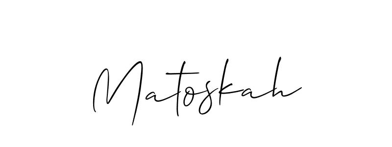 Also we have Matoskah name is the best signature style. Create professional handwritten signature collection using Allison_Script autograph style. Matoskah signature style 2 images and pictures png