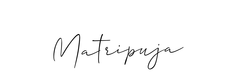 Use a signature maker to create a handwritten signature online. With this signature software, you can design (Allison_Script) your own signature for name Matripuja. Matripuja signature style 2 images and pictures png