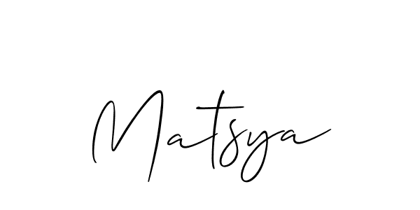 Design your own signature with our free online signature maker. With this signature software, you can create a handwritten (Allison_Script) signature for name Matsya. Matsya signature style 2 images and pictures png