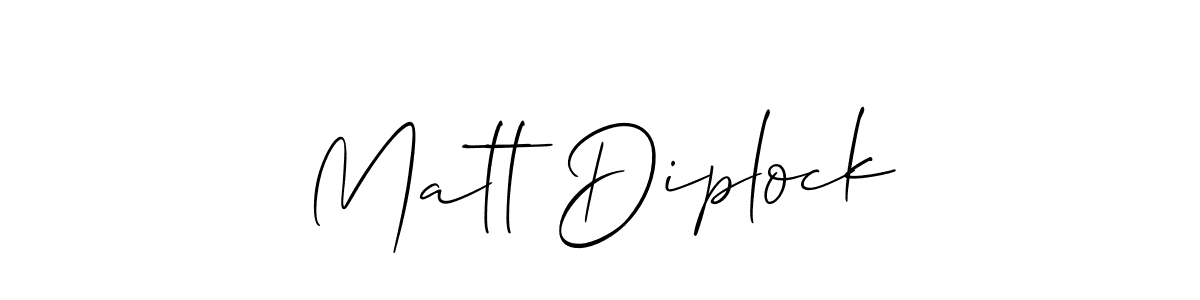 Matt Diplock stylish signature style. Best Handwritten Sign (Allison_Script) for my name. Handwritten Signature Collection Ideas for my name Matt Diplock. Matt Diplock signature style 2 images and pictures png