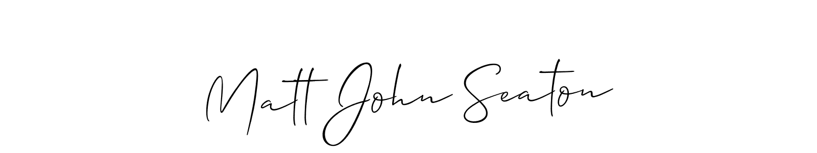 It looks lik you need a new signature style for name Matt John Seaton. Design unique handwritten (Allison_Script) signature with our free signature maker in just a few clicks. Matt John Seaton signature style 2 images and pictures png