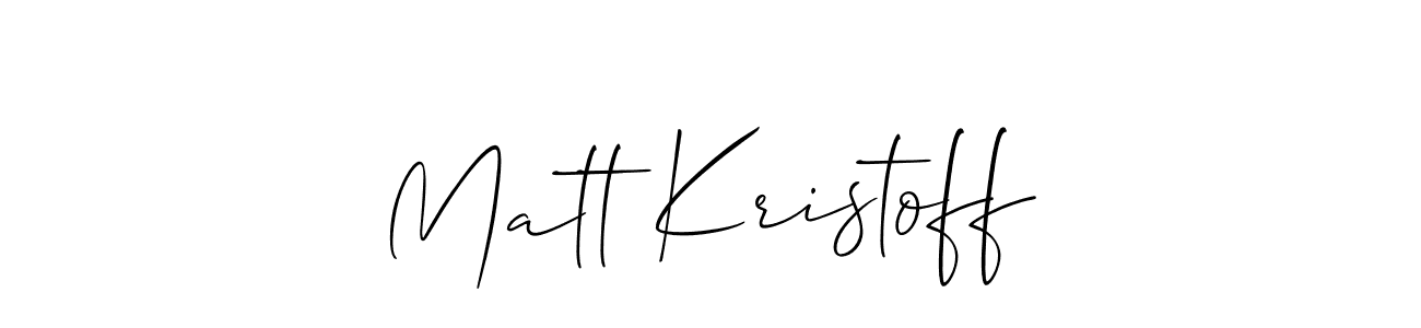 Similarly Allison_Script is the best handwritten signature design. Signature creator online .You can use it as an online autograph creator for name Matt Kristoff. Matt Kristoff signature style 2 images and pictures png