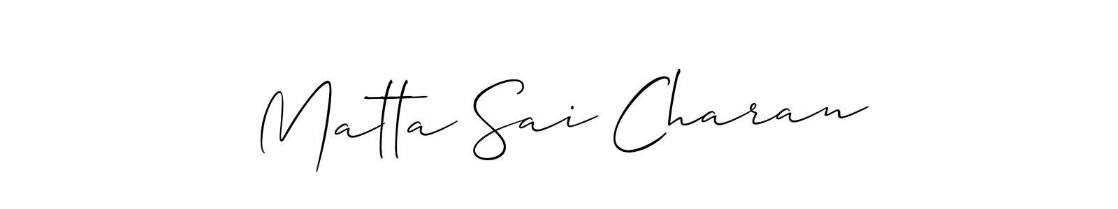 Make a short Matta Sai Charan signature style. Manage your documents anywhere anytime using Allison_Script. Create and add eSignatures, submit forms, share and send files easily. Matta Sai Charan signature style 2 images and pictures png