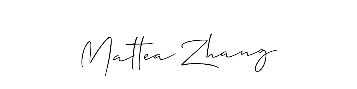 You should practise on your own different ways (Allison_Script) to write your name (Mattea Zhang) in signature. don't let someone else do it for you. Mattea Zhang signature style 2 images and pictures png