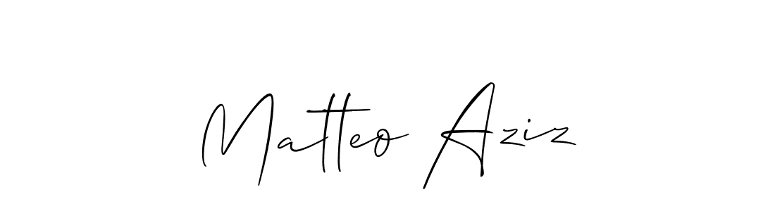 Best and Professional Signature Style for Matteo Aziz. Allison_Script Best Signature Style Collection. Matteo Aziz signature style 2 images and pictures png