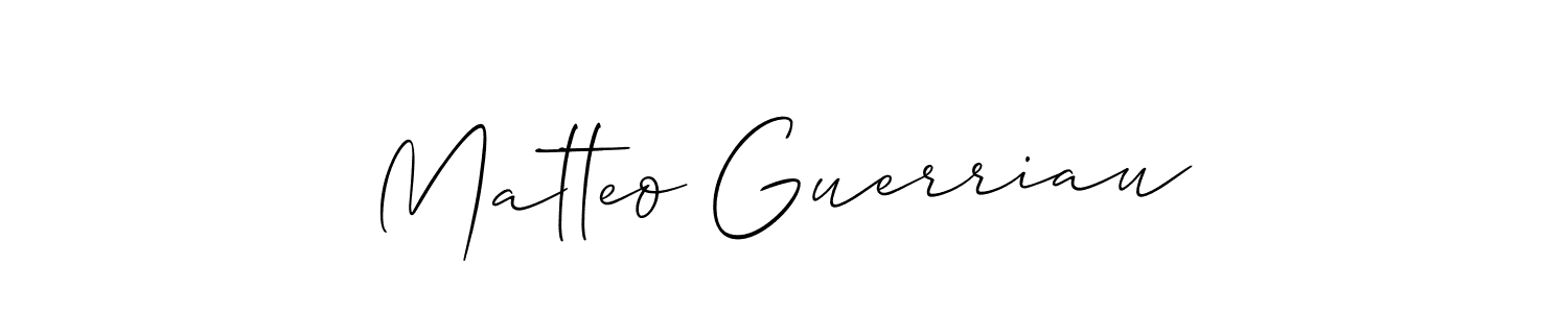 It looks lik you need a new signature style for name Matteo Guerriau. Design unique handwritten (Allison_Script) signature with our free signature maker in just a few clicks. Matteo Guerriau signature style 2 images and pictures png