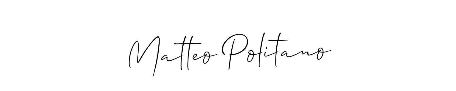 Also we have Matteo Politano name is the best signature style. Create professional handwritten signature collection using Allison_Script autograph style. Matteo Politano signature style 2 images and pictures png