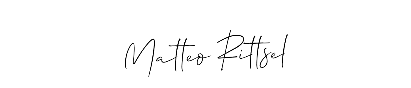 Design your own signature with our free online signature maker. With this signature software, you can create a handwritten (Allison_Script) signature for name Matteo Rittsel. Matteo Rittsel signature style 2 images and pictures png