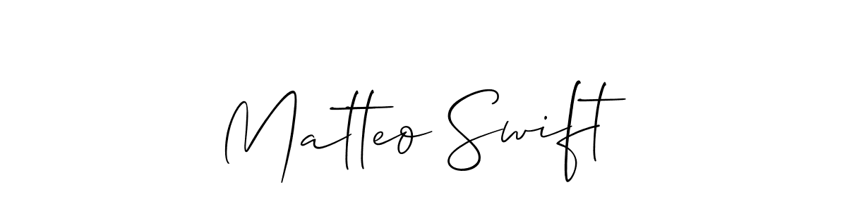 How to make Matteo Swift name signature. Use Allison_Script style for creating short signs online. This is the latest handwritten sign. Matteo Swift signature style 2 images and pictures png