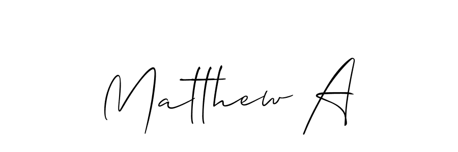Make a beautiful signature design for name Matthew A. With this signature (Allison_Script) style, you can create a handwritten signature for free. Matthew A signature style 2 images and pictures png