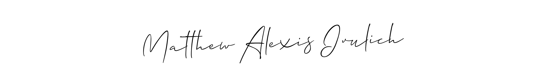 How to make Matthew Alexis Ivulich name signature. Use Allison_Script style for creating short signs online. This is the latest handwritten sign. Matthew Alexis Ivulich signature style 2 images and pictures png