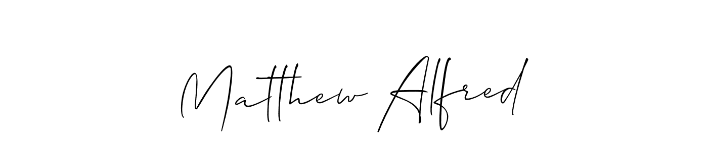 Use a signature maker to create a handwritten signature online. With this signature software, you can design (Allison_Script) your own signature for name Matthew Alfred. Matthew Alfred signature style 2 images and pictures png
