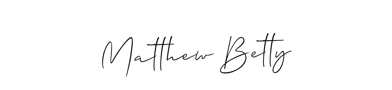 Make a beautiful signature design for name Matthew Betty. With this signature (Allison_Script) style, you can create a handwritten signature for free. Matthew Betty signature style 2 images and pictures png