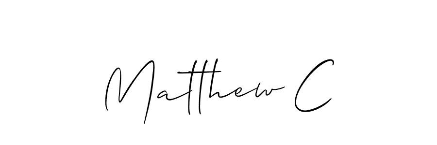 You should practise on your own different ways (Allison_Script) to write your name (Matthew C) in signature. don't let someone else do it for you. Matthew C signature style 2 images and pictures png