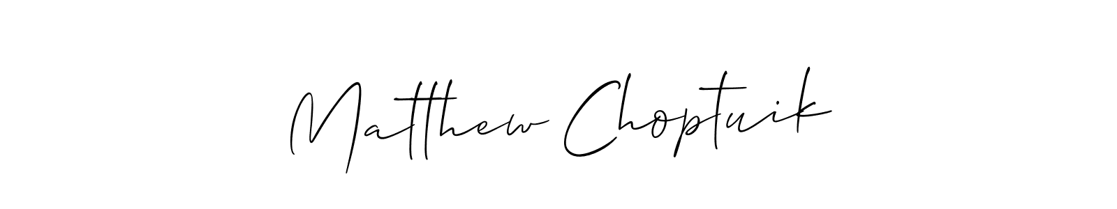 Design your own signature with our free online signature maker. With this signature software, you can create a handwritten (Allison_Script) signature for name Matthew Choptuik. Matthew Choptuik signature style 2 images and pictures png