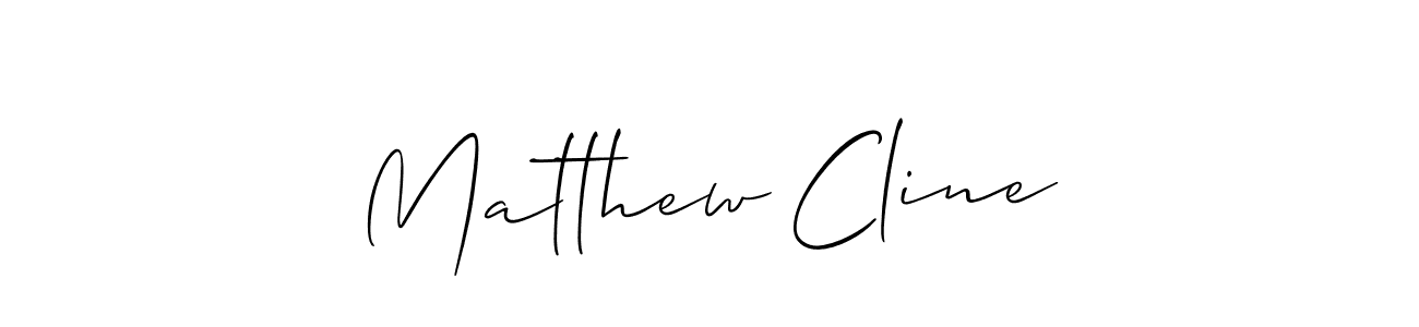 You should practise on your own different ways (Allison_Script) to write your name (Matthew Cline) in signature. don't let someone else do it for you. Matthew Cline signature style 2 images and pictures png
