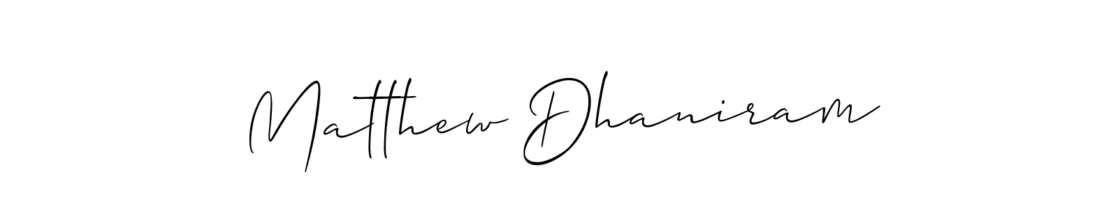 Allison_Script is a professional signature style that is perfect for those who want to add a touch of class to their signature. It is also a great choice for those who want to make their signature more unique. Get Matthew Dhaniram name to fancy signature for free. Matthew Dhaniram signature style 2 images and pictures png