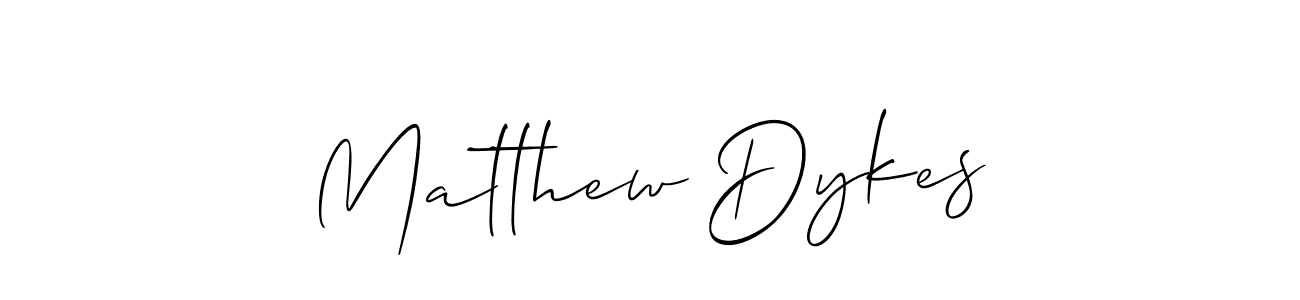 How to make Matthew Dykes name signature. Use Allison_Script style for creating short signs online. This is the latest handwritten sign. Matthew Dykes signature style 2 images and pictures png