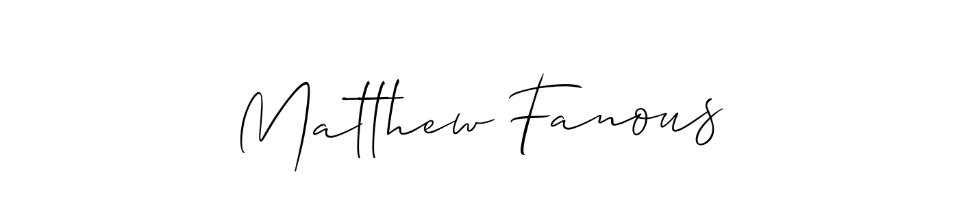 Check out images of Autograph of Matthew Fanous name. Actor Matthew Fanous Signature Style. Allison_Script is a professional sign style online. Matthew Fanous signature style 2 images and pictures png