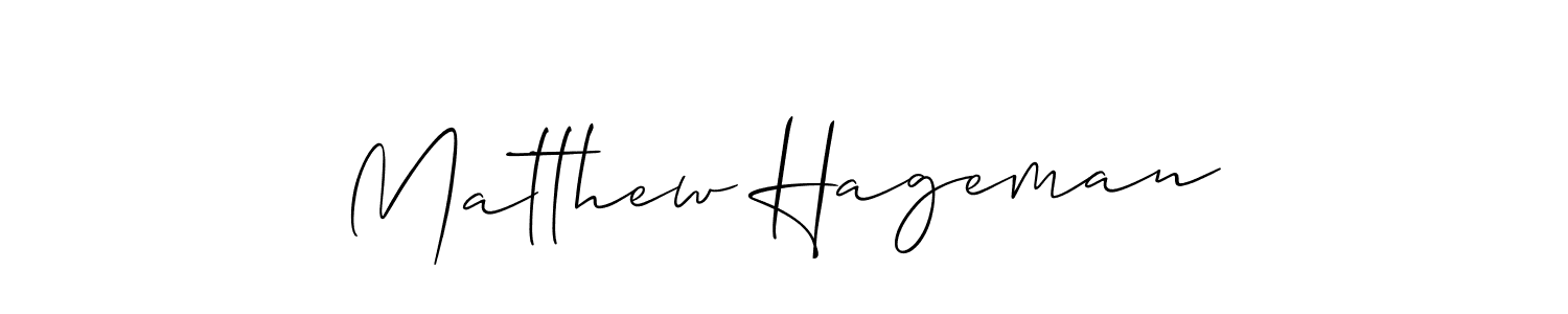 Make a short Matthew Hageman signature style. Manage your documents anywhere anytime using Allison_Script. Create and add eSignatures, submit forms, share and send files easily. Matthew Hageman signature style 2 images and pictures png