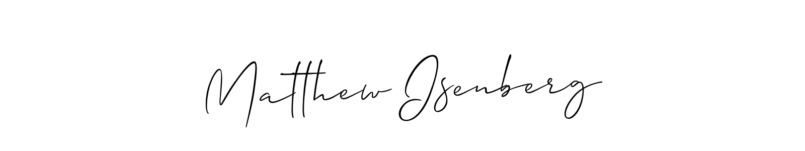 How to make Matthew Isenberg signature? Allison_Script is a professional autograph style. Create handwritten signature for Matthew Isenberg name. Matthew Isenberg signature style 2 images and pictures png